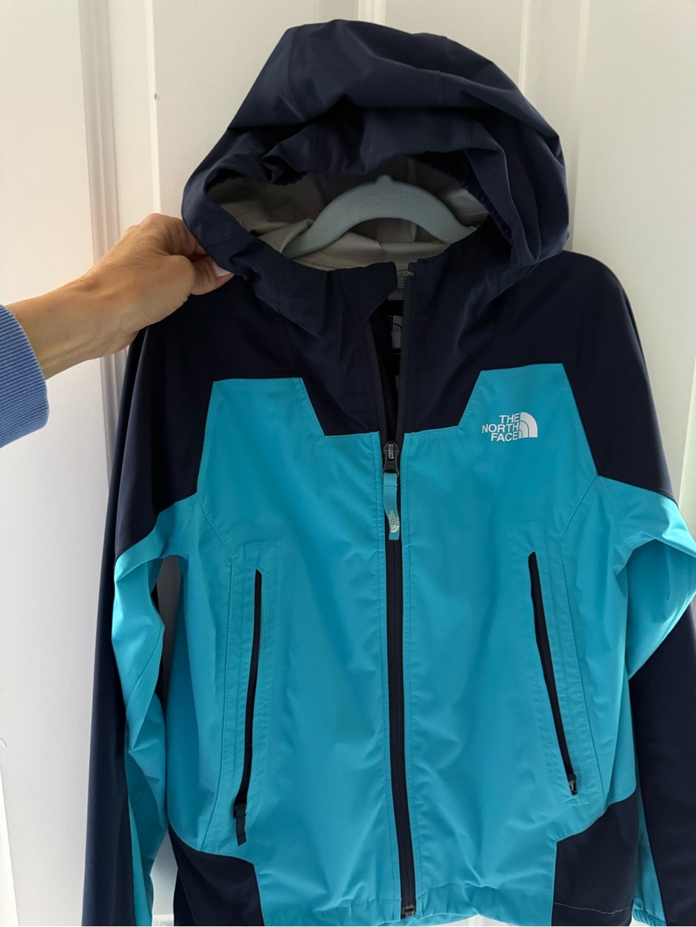 The North Face Boys' Hooded Jacket - Light Gray & Black